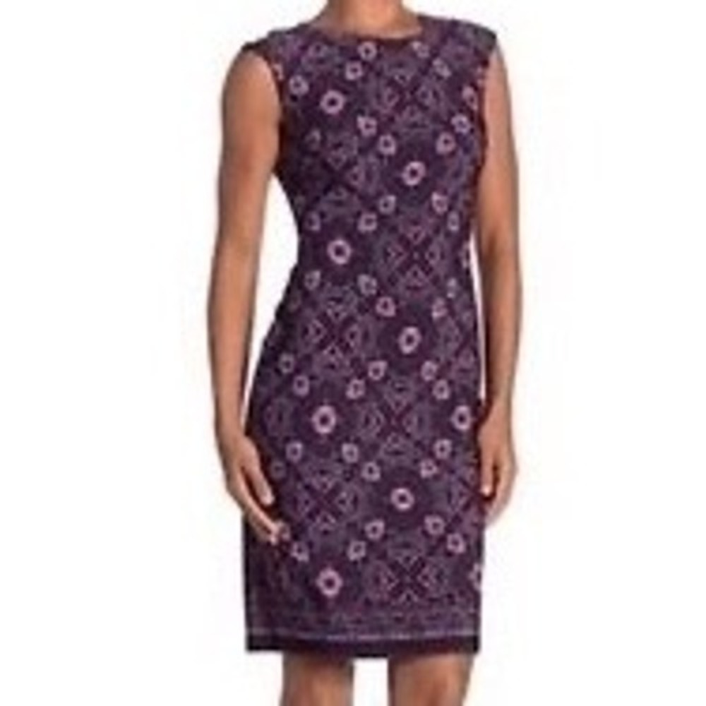 NWT Vince Camuto Womens‎ Medallion Print Sleeveless Sheath Dress Size 6 Career